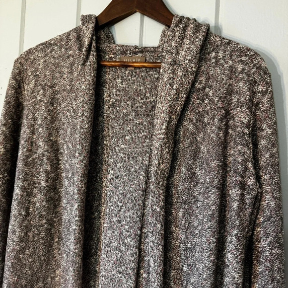 Lilla P Marled Slub Hooded Open Front Cardigan Size XS - Picture 3 of 12
